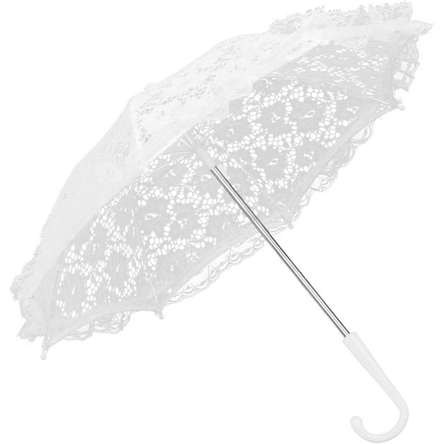 ZOUSSIQI White Lace Umbrella, Craft Flowers Lace Embroidery Umbrella, Children's Stage Performance Mini Decorative Umbrella Decoration Accessory, Photography Umbrella Wedding Umbrella, CA919-18242