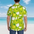 thumbnail image 3 of Lsque Green Apple pattern Hawaiian Shirt for Men, Unisex Summer Beach Casual Short Sleeve Button Down Shirts-Large, 3 of 9