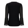 thumbnail image 4 of BLVB Womens 3/4 Sleeve Sparkle Mesh Top Blouses Casual Shirts Crewneck Glitter Night out Tops for Elegant Evening, 4 of 7