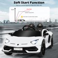 thumbnail image 4 of Costway 12V Kids Ride On Car Licensed Lamborghini SVJ RC w/ Trunk & Music White, 4 of 10