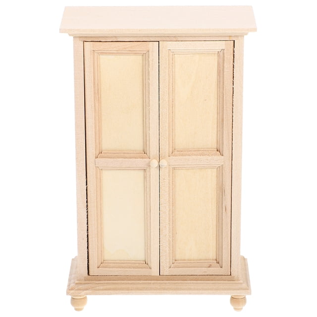 Miangastore Maison de Poupée Armoire en Bois Modèle Mini Maison Agencement Mobilier Garde-Robe Décoration