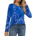 thumbnail image 4 of Fantaslook Women Tunic Tops Casual Long Sleeve Shirts Crew Neck Fall Tops Basic Tees Floral Dressy Blouses, 4 of 9