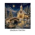 thumbnail image 5 of Christmas Snowy Church Diamond Painting Kit for Adult Beginners 20x20cm Full Round Resin Rhinestone Bead Art with Inner Frame Backboard Starry Winter Forest River Scene Wall Decor Xmas Gift, 5 of 6