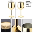 thumbnail image 3 of 2 Pack 18oz Stainless Steel Wine Glasses, Unbreakable Gold Goblets, Metal Drinkware for Outdoors, 3 of 9