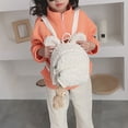 thumbnail image 4 of Guardurnaity Mochila de conejito, panel trasero suave y correas ajustables para la presión del hombro, mochila de conejito de peluche Mochilas Blanco, 4 of 6