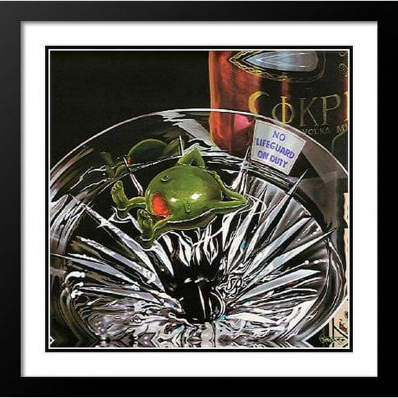 Michael Godard Framed and Double Matted Art 21x21 "No Lifeguard on Duty"