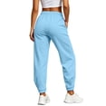 thumbnail image 6 of QIYAGBSA High Waisted Joggers for Women Soft Drawstring Elastic Waist Front Seam Side Pockets Ankle Cuffs Gym Fitness Running Casual Weekends, 6 of 8