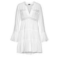 thumbnail image 4 of LASCANA Women's Flowy Flared Sleeve Dress Lace Trim, 4 of 5