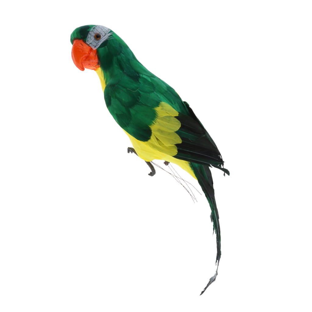 Large Artificial Parrot Bird Realistic Home Decor Budgie Taxidermy Green 