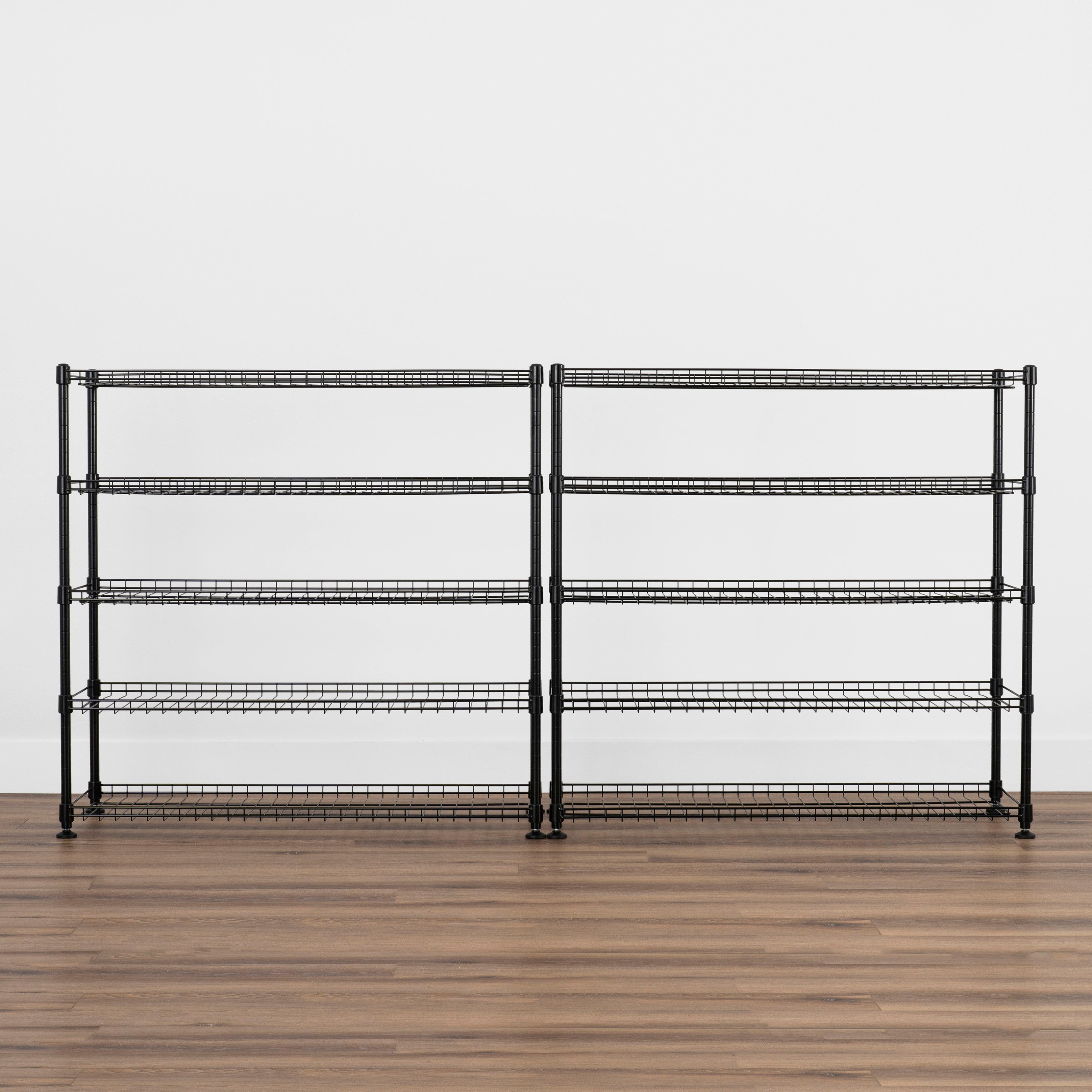 SafeRacks 10 Tier Stackable Steel Shoe Rack, 60 Shoe Pair Capacity, Black