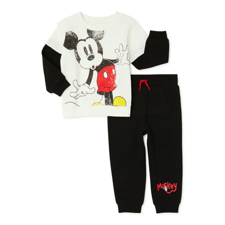 

Mickey Mouse Toddler Boy Fleece Hoodie Outfit Set Sizes 12M-5T