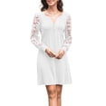 thumbnail image 3 of Fall Dresses for Women Lace Long Sleeve Elegant Slim Formal Party Dress White S, 3 of 8