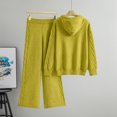 thumbnail image 4 of Maqroz Womens Two Piece Lounge Sets Cable Knit Pullover Hoodie Sweaters Wide Leg Pants Matching Outfit Casual Streetwear Winter Warm Outfits, 4 of 7