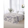 thumbnail image 5 of Purple Fruit Full Size Flat Sheet, Wrinkleproof & Fadeproof Cooling Flat Bed Sheet Only, Country Retro Floral Botanical Plant Breathable Soft Bedding Top Sheets 81 x 96 Inches, 5 of 8