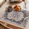 thumbnail image 3 of Placemat Set of 6 Boho Middle Eastern Floral Placemats for Dining Table Vintage Ethnic Style Washable Table Mats for Kitchen and Party Decor Indoor & Outdoor Use, 3 of 8