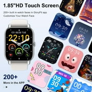 VOPOCO Smart Watch for Women Men(Answer/Make Call), 1.85 Large HD Screen Smartwatch for iPhone Android Phones, IP68 Waterproof Fitness Watch with 100+ Sport Modes Sleep Monitor/Pedometer