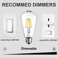 thumbnail image 2 of LED Edison Bulb,Dimmable,Vintage Style Light Bulbs,6W 5500K - 6000K Bright Daylight White,E26/E27 Base 6-Pack Antique Bulb by LUXON, 2 of 8