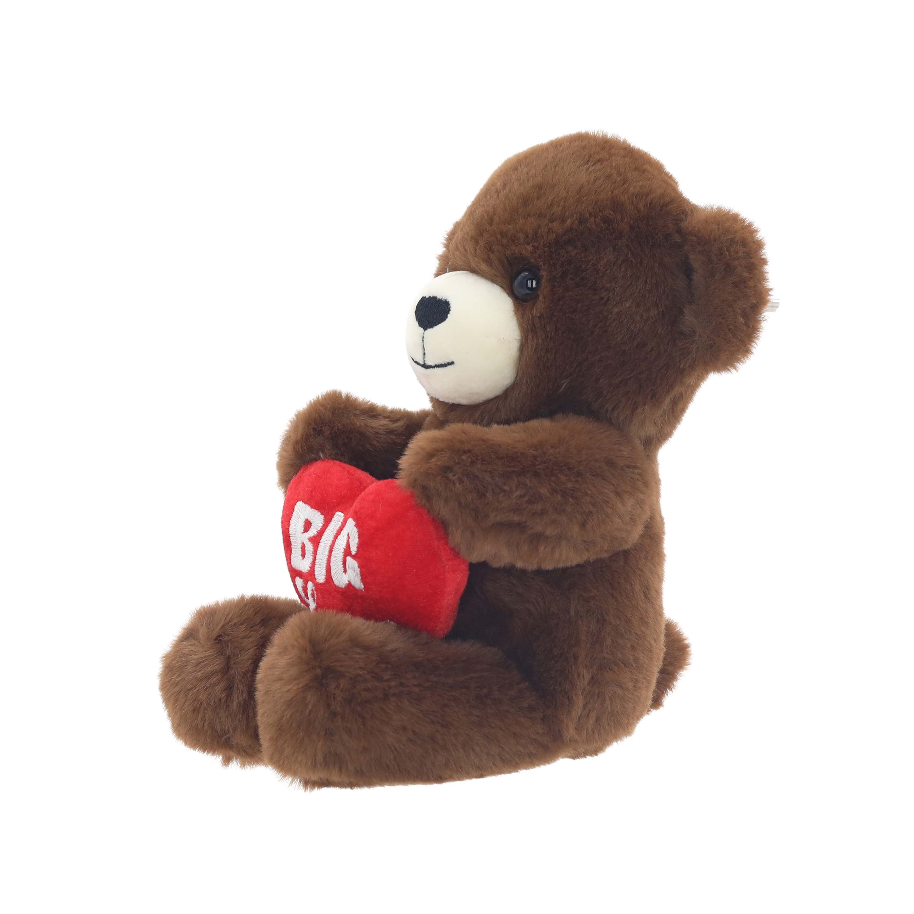 Brown Teddy Bear Plush with Heart and Gift Bag for Valentine's Day by Way to Celebrate