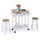 thumbnail image 2 of Carrito de cocina Zimtown con isla Almacenamiento mesa de comedor 2 taburetes de bar 2 cajones madera maciza, 2 of 4