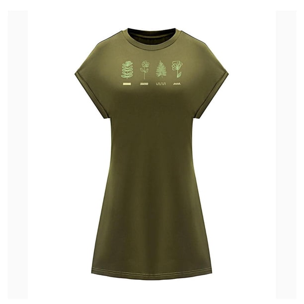 Vestido de verano para mujer, vestido con cuello redondo para desplazamientos, oficina, aniversario, mujer L