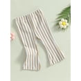thumbnail image 3 of Bagilaanoe Toddler Baby Girls Flare Pants Striped Print Trousers 6M 12M 18M 24M 3T 4T Kids Casual Bell-bottoms, 3 of 8