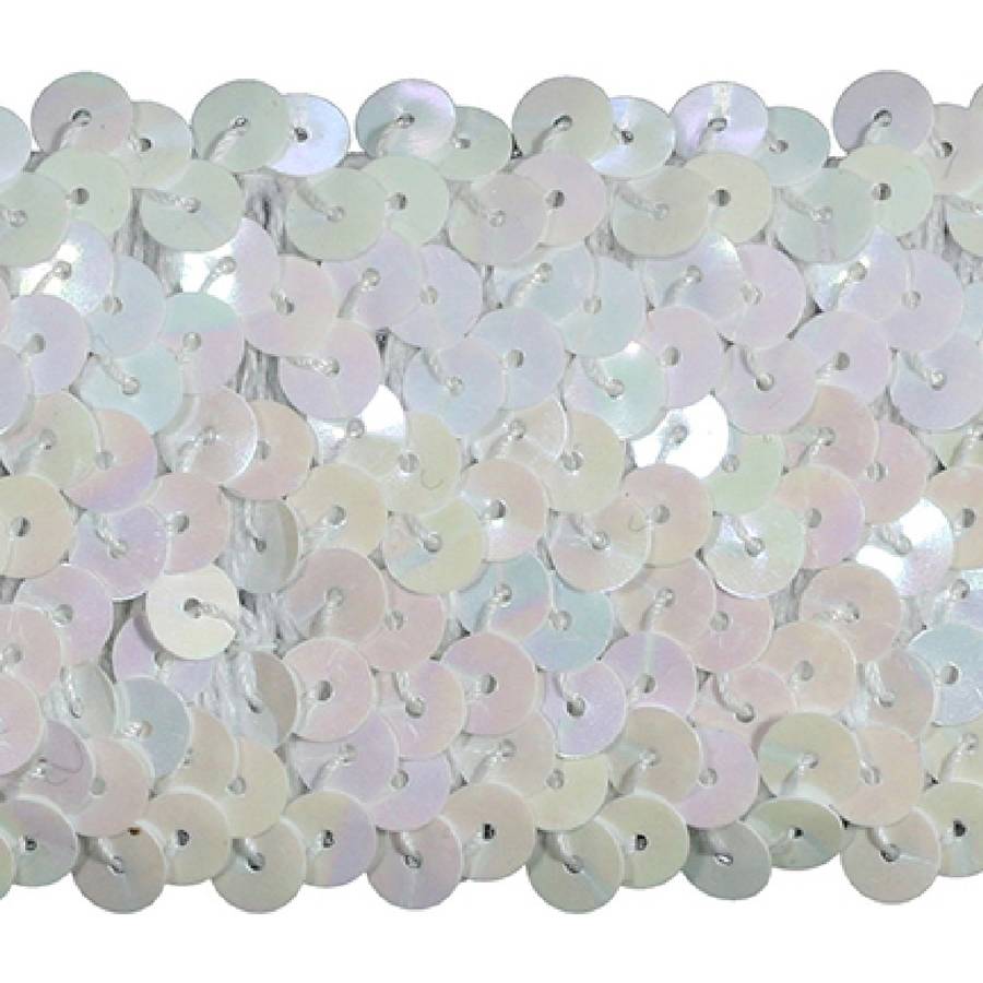 5 Row Stretch Sequin Trim 2" x 10yd White/Iris