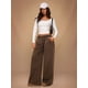 thumbnail image 5 of Pantalones Deportivos de Pierna para Mujer, Holgados, con Cordón, de Cintura Alta y Bolsillos Café L, 5 of 9