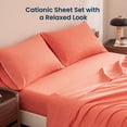 thumbnail image 3 of Sleep Zone Queen Cationic Microfiber Sheet Set, Coral 16 Inch Deep Pocket, Ultra Soft Breathable, 3 of 9
