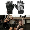 thumbnail image 2 of comerut 1 Pair Mumian Workout Gloves Skin-friendly Increase Friction Ergonomic Design Grip Power Pads Lifting Gloves for Training, 2 of 7