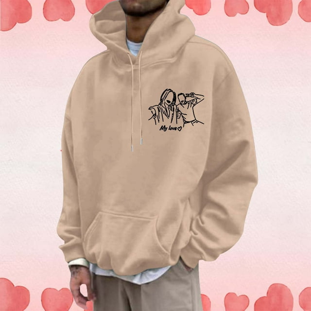 WILLBEST Sudaderas Deportivas para Hombre, Sudadera con Capucha De Manga Larga, Informal, Relajada y Cómoda con Estampado De Letras A La Moda para Hombre Chica