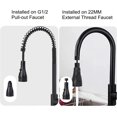 thumbnail image 2 of Kitchen Faucet Sprayer 3 Modes - 360 Degrees Kitchen Faucet Nozzle, Faucet Head, Sink Mixer Tap Sprayer, Kitchen Faucet Extension (Black), 2 of 4