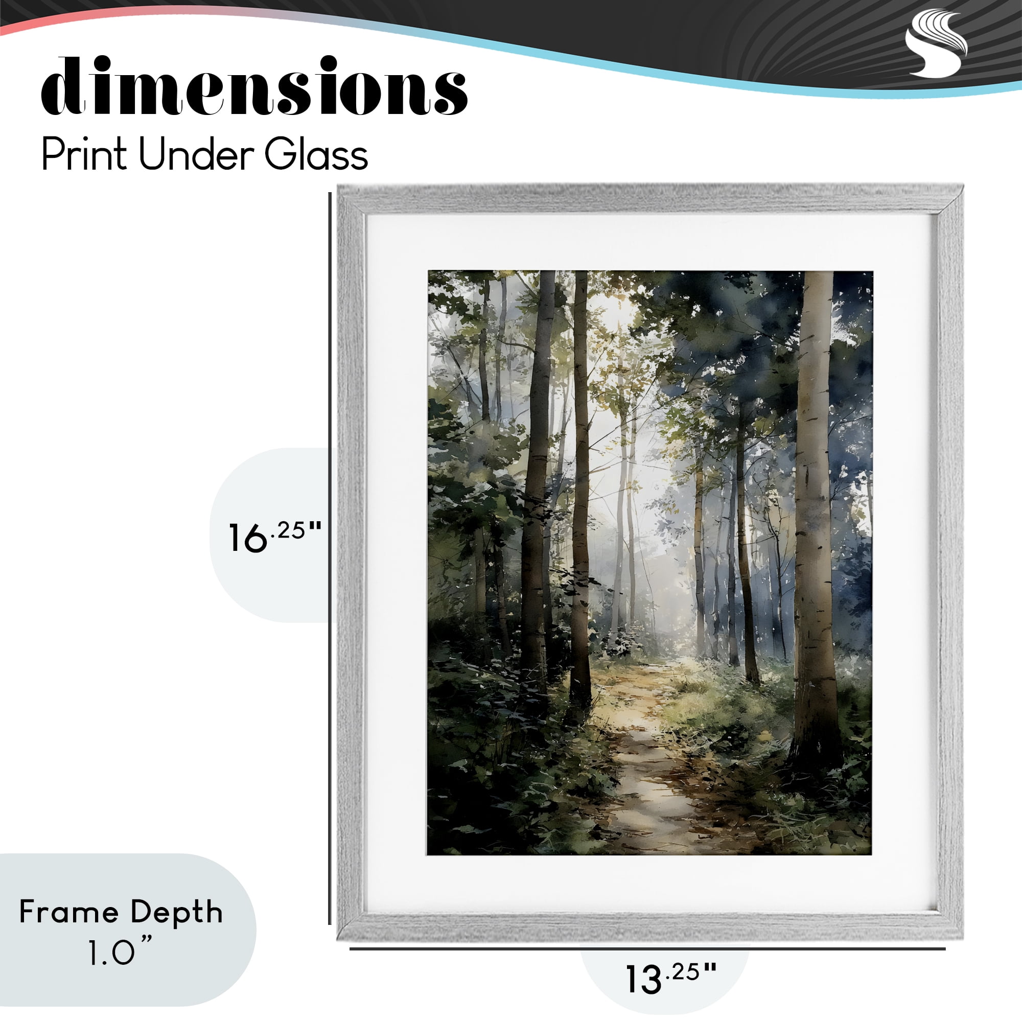 Stupell Industries Forest Path in Morning Gray Framed Print Under Glass, design by Franklyn Gregory