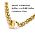 thumbnail image 7 of Weddinen Initial A-Z Gold Cuban Link Chain Necklace for Men Women Letter Pendant Stainless Steel 6.5mm 18+2 Inches Jewelry Gift, 7 of 7