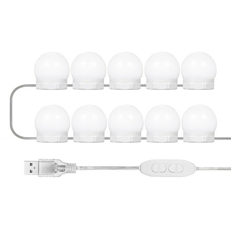 

Tomshine Vanity Mirror Fill Lights with 10 Bulbs Adjustable 10 Brightness & 3 Color Temperatures USB Mirror String Light for Makeup Dressing Table