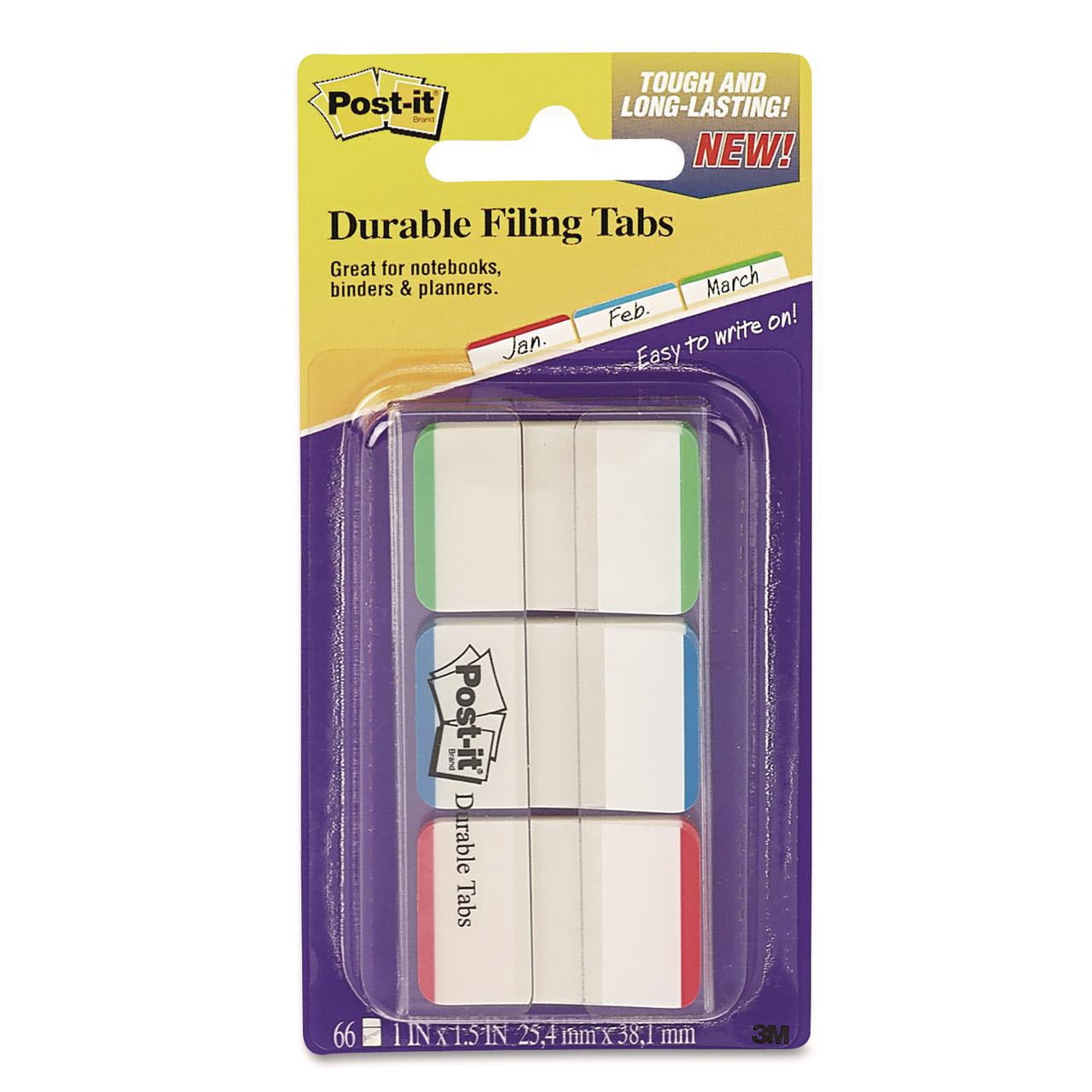 Post-it 1" Lined Tabs, Lined, Assorted Colors, 1" Wide, 66 Per Pack