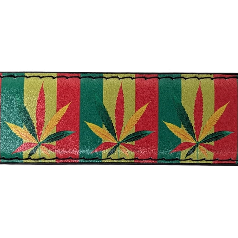 Rasta Reggae Leaf Style Bonded Leather Belt - Walmart.com display picture 1