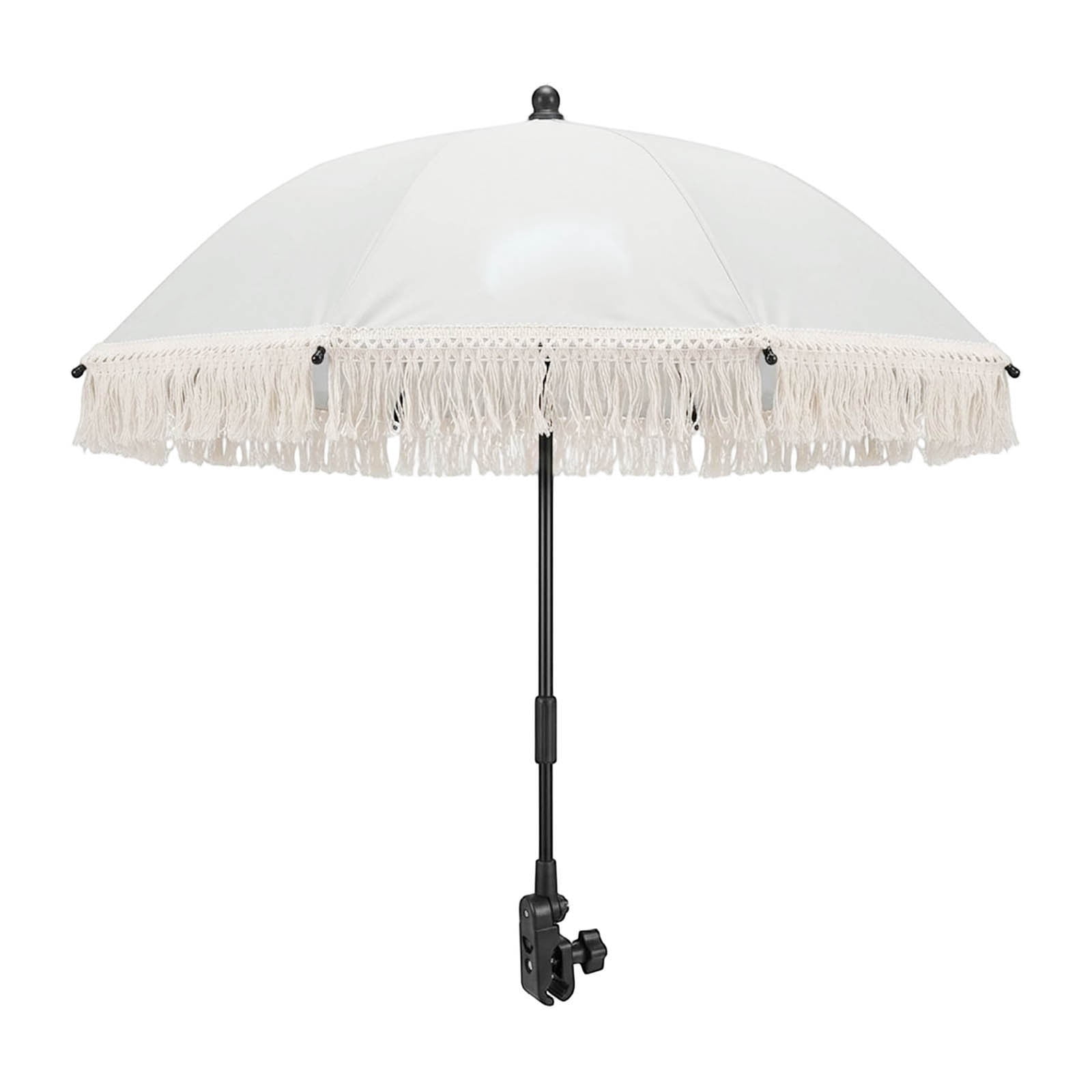 YANDE-30.7 Inch Clip-On Chair Umbrella, 1pc Adjustable Patio Sun Shade with Fringe, UV Protection Parasol for Stroller, Beach Chair, Outdoor Activities (C)