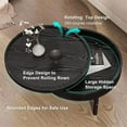 thumbnail image 4 of Table Basse Ronde en Bois Moderne avec Pieds en Métal pour Rangement, 4 of 6