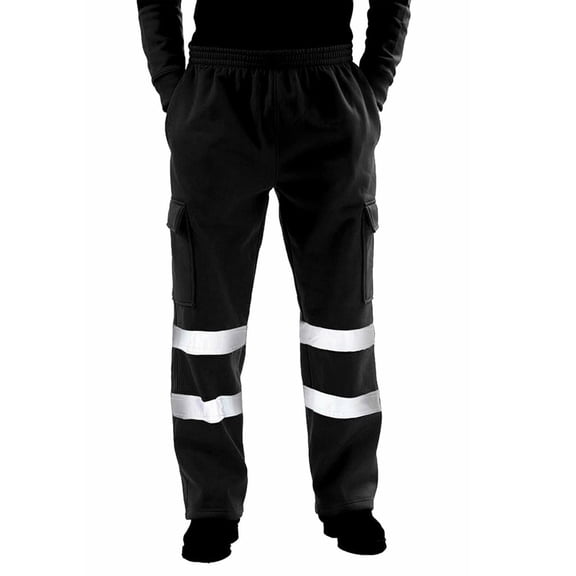 Men's Hi Vis Trousers High Visibility Combat Trousers Multi Pocket Cargo Work Pants Workwear Reflective Tape Trousers Hi Vis High Visibility Two Tone Jogging Bottoms Training Trousers Joggers
