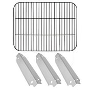 Set of Porcelain Cooking Grid and Three Stainless Steel Replacement Heat Plates for Dyna-Glo 3-Burner Grill Models DGC310CNP-D, DGC310RNP-D, DGC310BNP-D