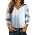 thumbnail image 1 of Camisas de Cuello de Tripulación de Manga Larga para Hombres 3/4 Cuarto de Manga con Cuello en V Botón Arriba Cardigan Top para la Moda Casual de Verano, 1 of 5