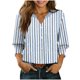 thumbnail image 1 of Camisas de Cuello de Tripulación de Manga Larga para Hombres 3/4 Cuarto de Manga con Cuello en V Botón Arriba Cardigan Top para la Moda Casual de Verano, 1 of 5