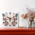 thumbnail image 2 of Wall Clock Square Silent Non-Ticking Floral on A Butterfly Retro Battery Operated Clock 7.78 inch Home Kitchen Office Decoration, 2 of 7