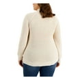 thumbnail image 2 of STYLE & COMPANY Womens Beige Knit Ribbed Textured Funnel Neck Long Sleeve Sweater Plus 2X, 2 of 4