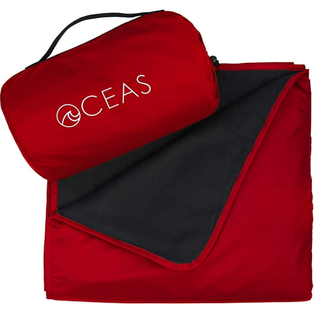 Oceas Outdoor Waterproof Blanket Warm Fleece Great For Camping Outdoor Festival Beach And Picnic Use Extra Large All Weather And Waterproof Throw Blanket Red Walmart Com Walmart Com