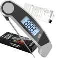 thumbnail image 1 of Meat Thermometer Digital Waterproof Instant Read Thermometer for Cooking ?/? Convertible, Food Thermometer with Backlight, Cooking Thermometer for Kitchen Auto-Rotating Display Grey, 1 of 5