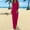 Hot Pink, variant on Oplxuo Cotton Linen 2 Piece Outfits for Women Summer Sleeveless V Neck Tank Top Matching Wide Leg Pants Travel Lounge Sets