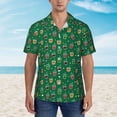 thumbnail image 2 of Fotbe Milk Tea Camisa Hawaiana para Hombre Unisex – Camisa Casual de Verano con Botones de Manga Corta de Algodón y Lino,3X-Large, 2 of 7