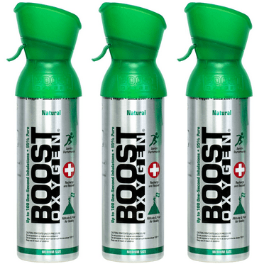Boost Oxygen Natural Medium 5 Liter 3 Pack, Supplemental Canned Oxygen, Model 611