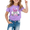 thumbnail image 1 of MIASHUI T-Shirts Graphiques de Pâques pour Garçons Doux Décontractés à Manches Courtes Hauts Colorés pour Enfants Violet, 4-5 Ans, 1 of 4